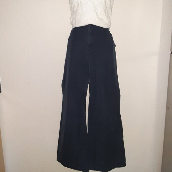 Navy Blue Khakis -Old Navy * Y2K * Sz 8 * 32x30 * Flare Bell Wide * Pant Only * - Picture 4 of 12